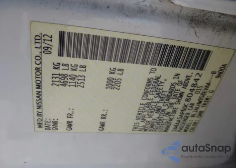 2013 Nissan Maxima 3.5 Sv from USA, damaged, VIN 1N4AA5AP6DC804842